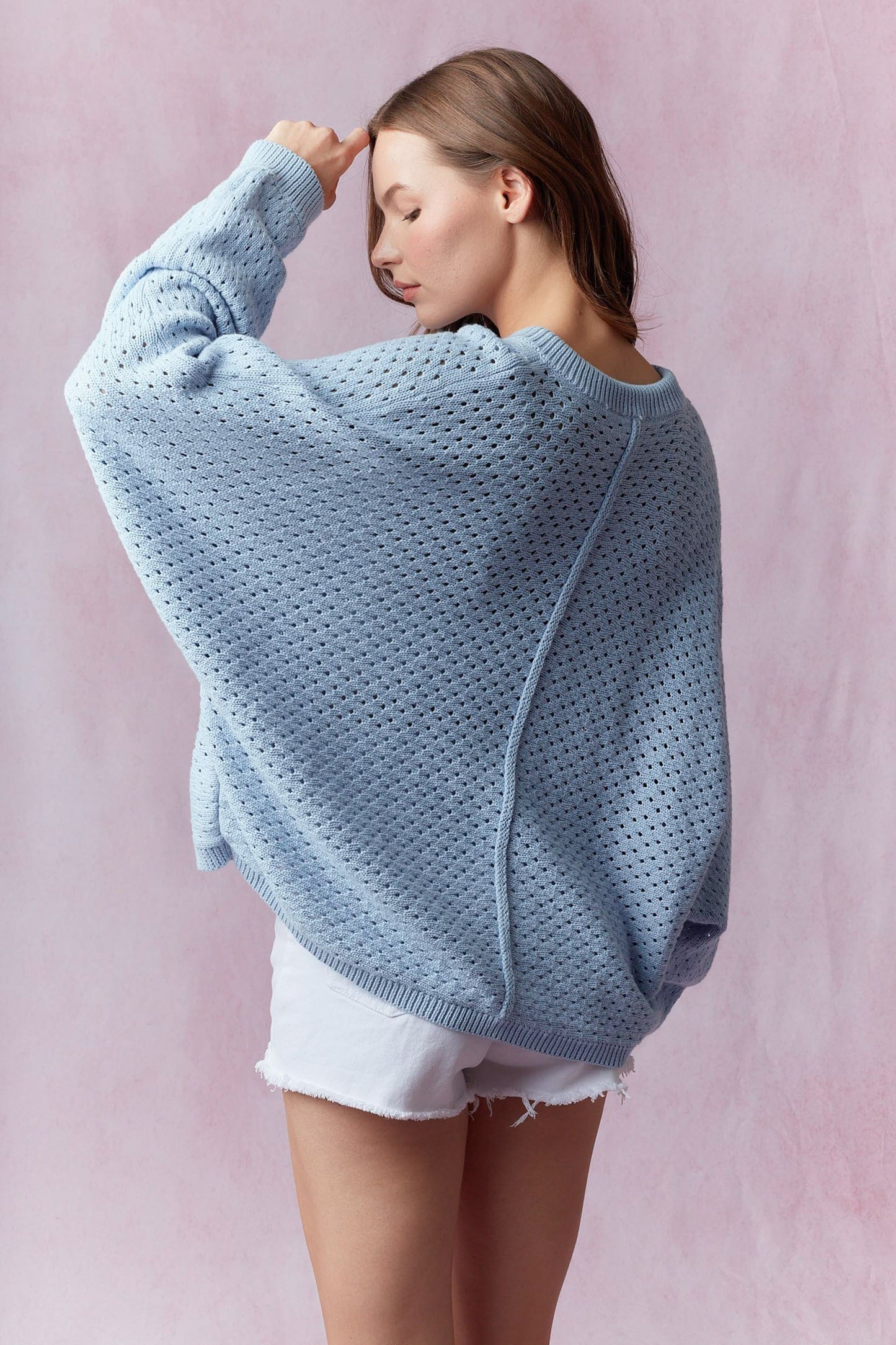 Harper - Henley Neck Dolman Sleeve Sweater