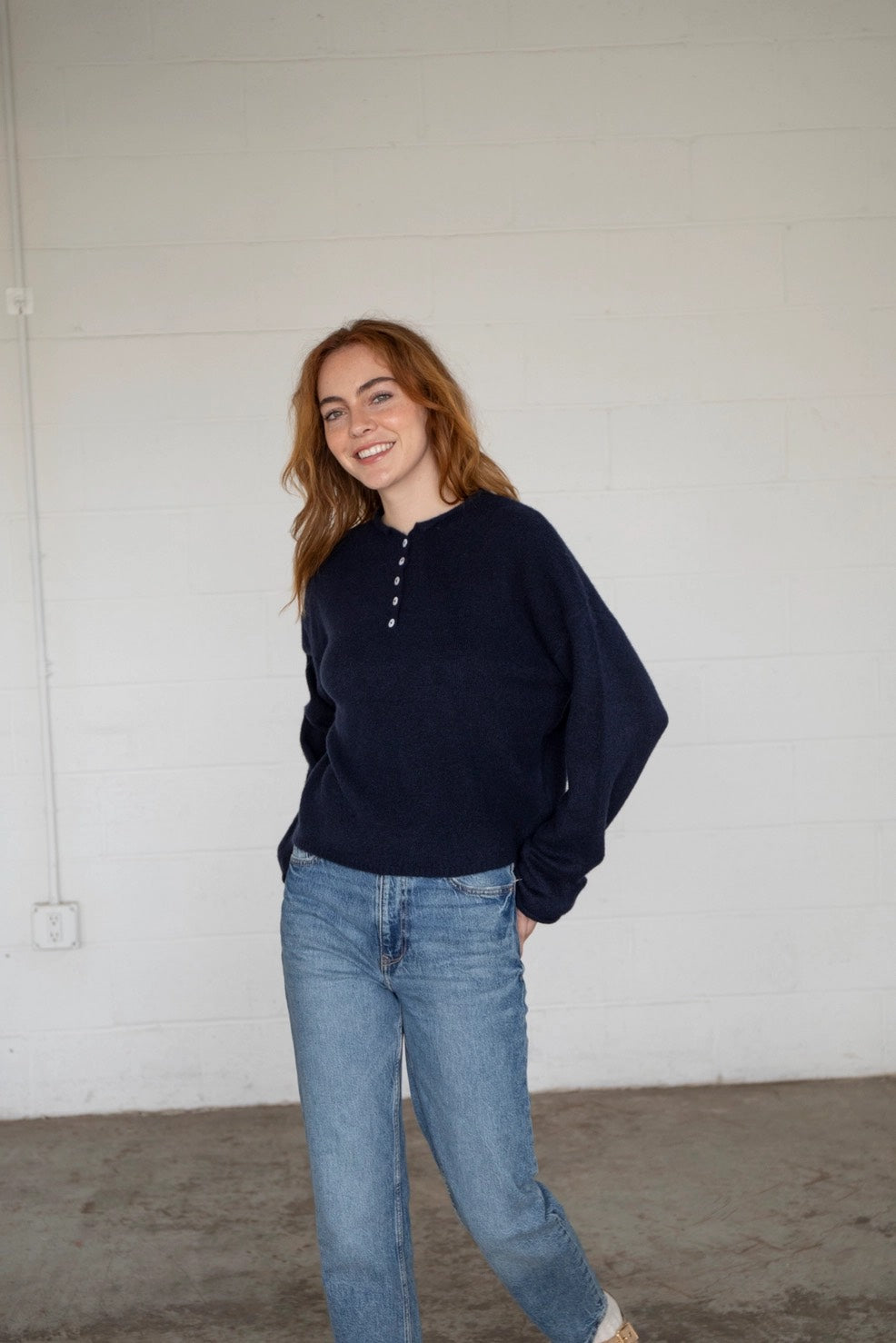 Piper Henley Sweater - Midnight Navy