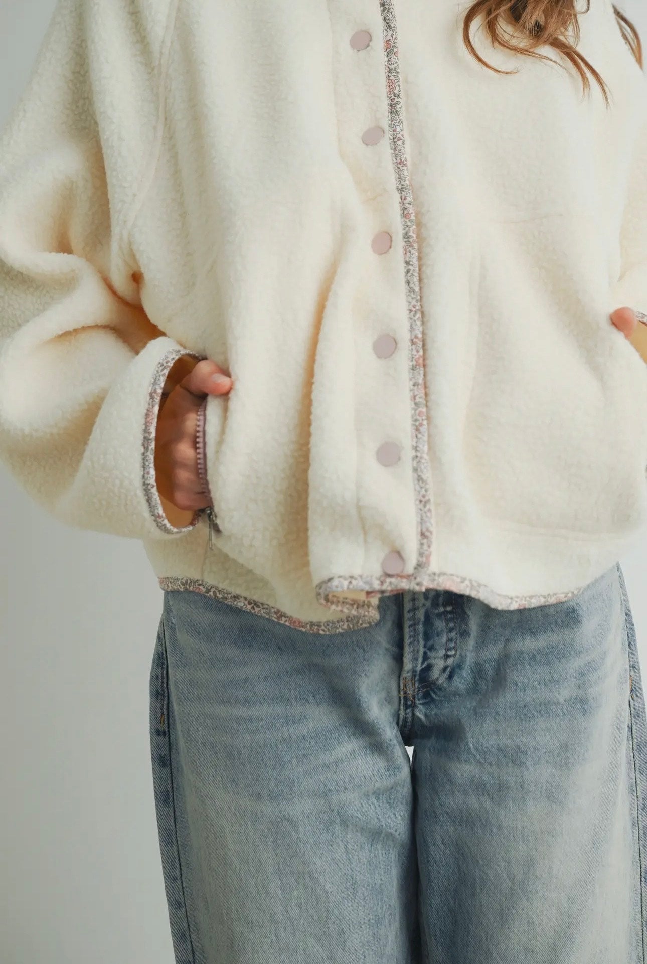 Nora Mock Neck Sherpa Fleece Shacket