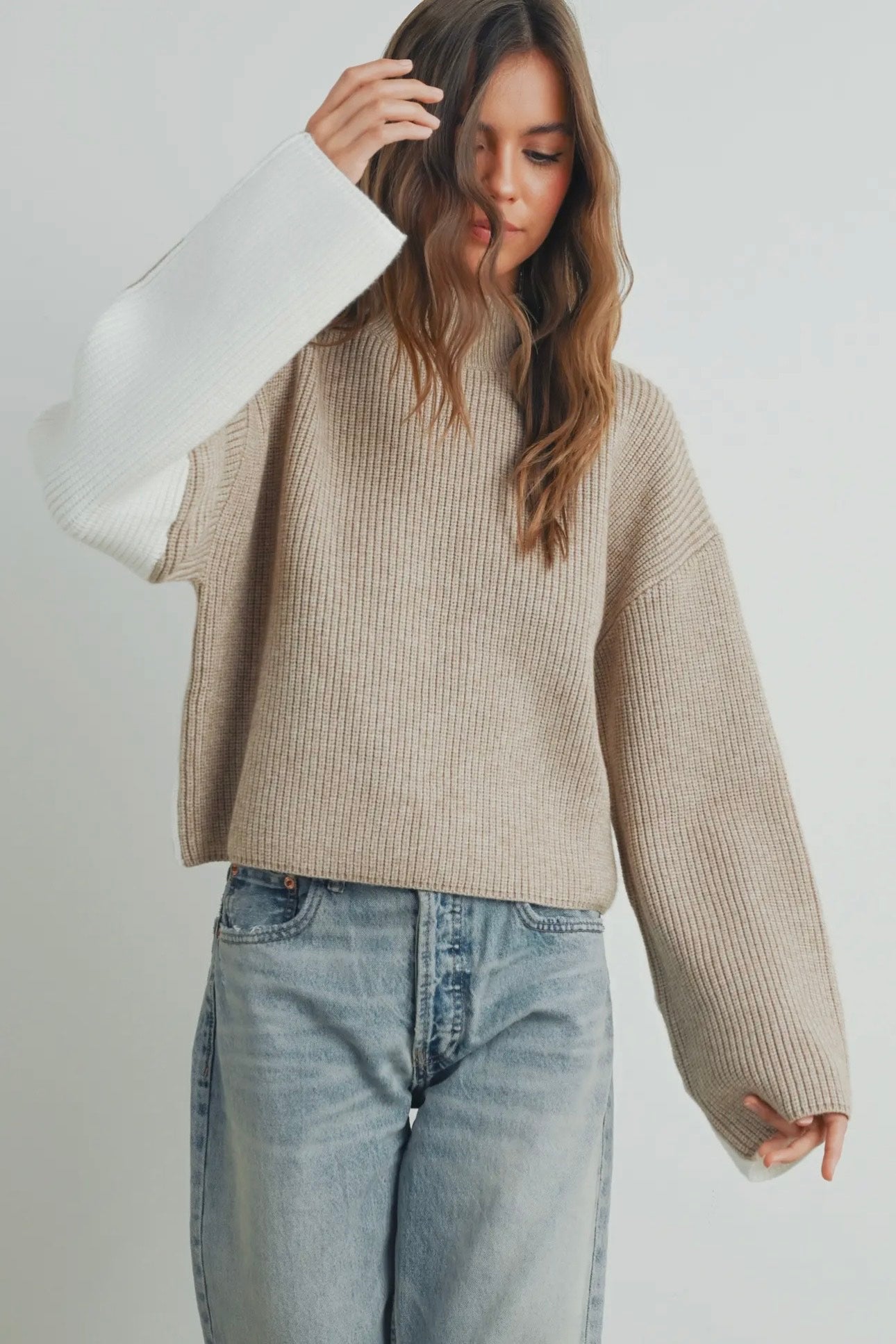 Dune Color Block Knit Sweater