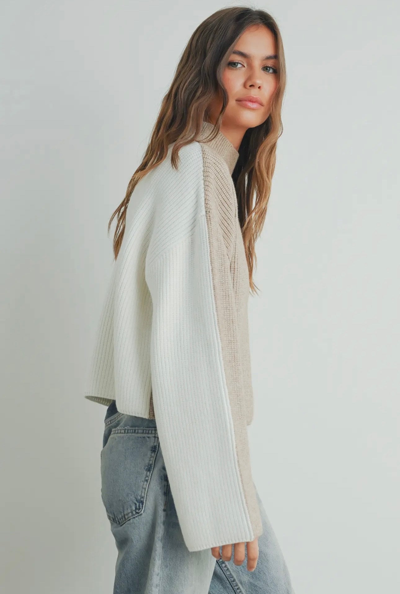Dune Color Block Knit Sweater