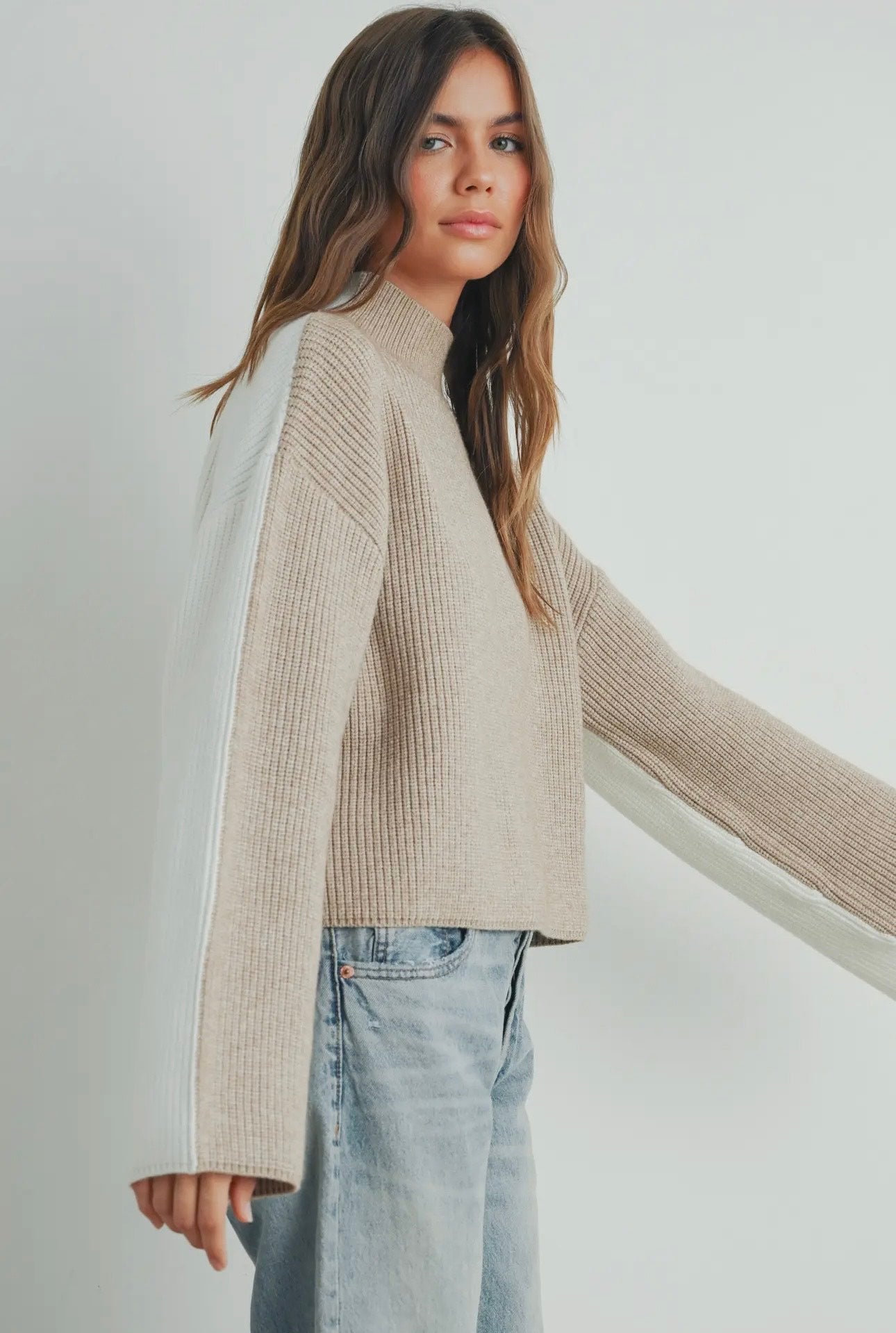 Dune Color Block Knit Sweater
