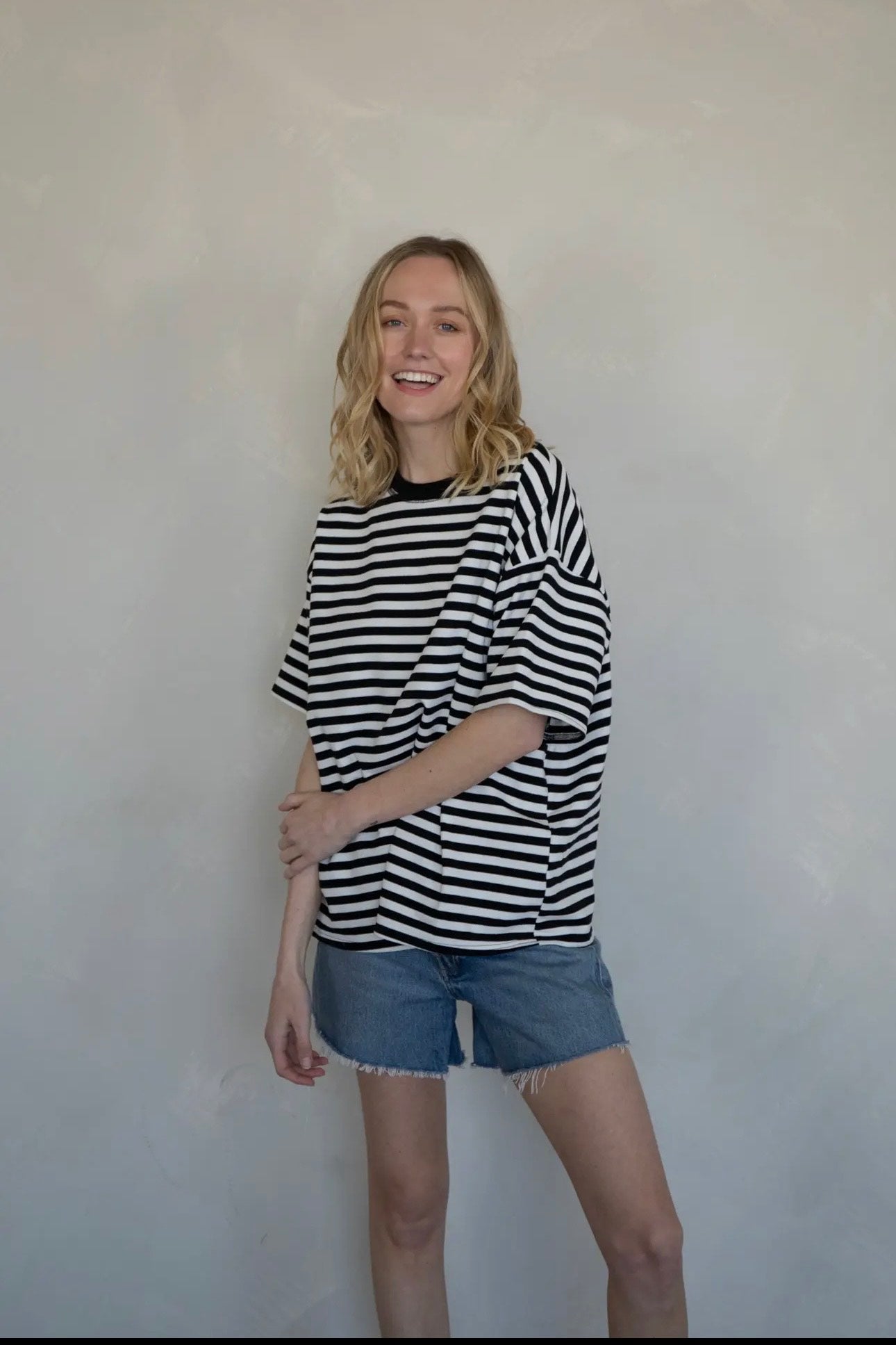 Cassandra Stripe Tee - Black & White