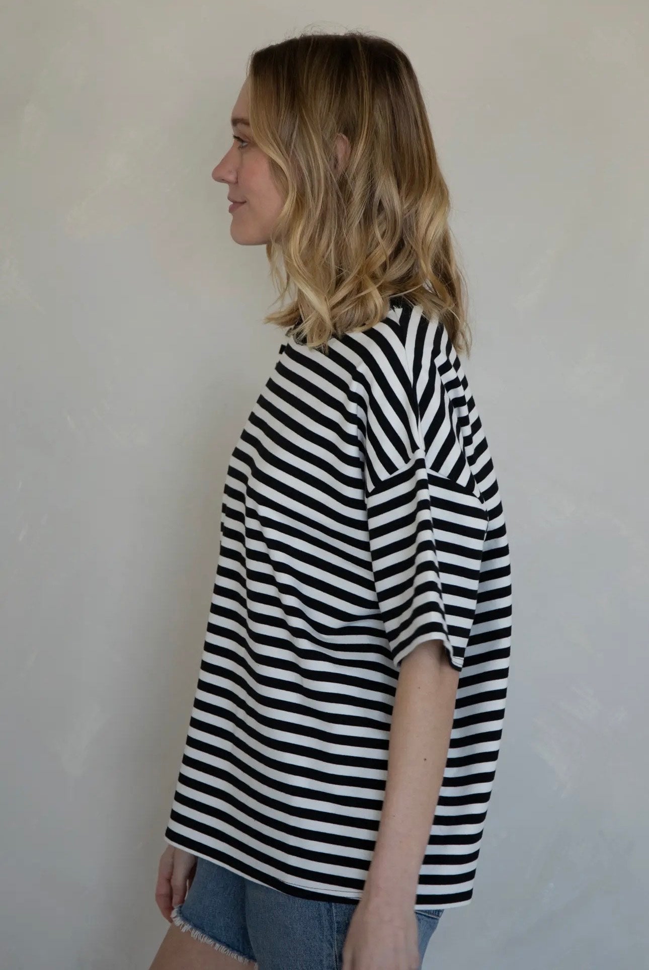 Cassandra Stripe Tee - Black & White