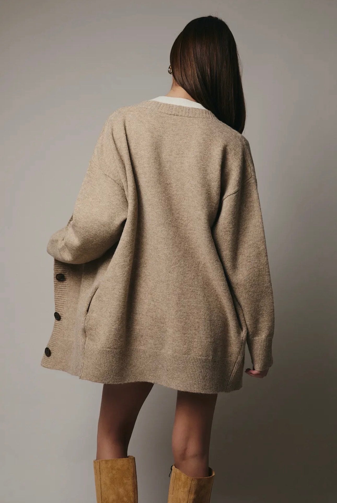 Espresso Long Silhouette Cardigan
