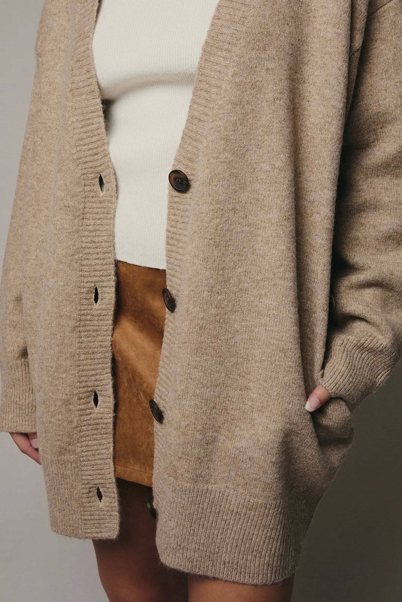 Espresso Long Silhouette Cardigan