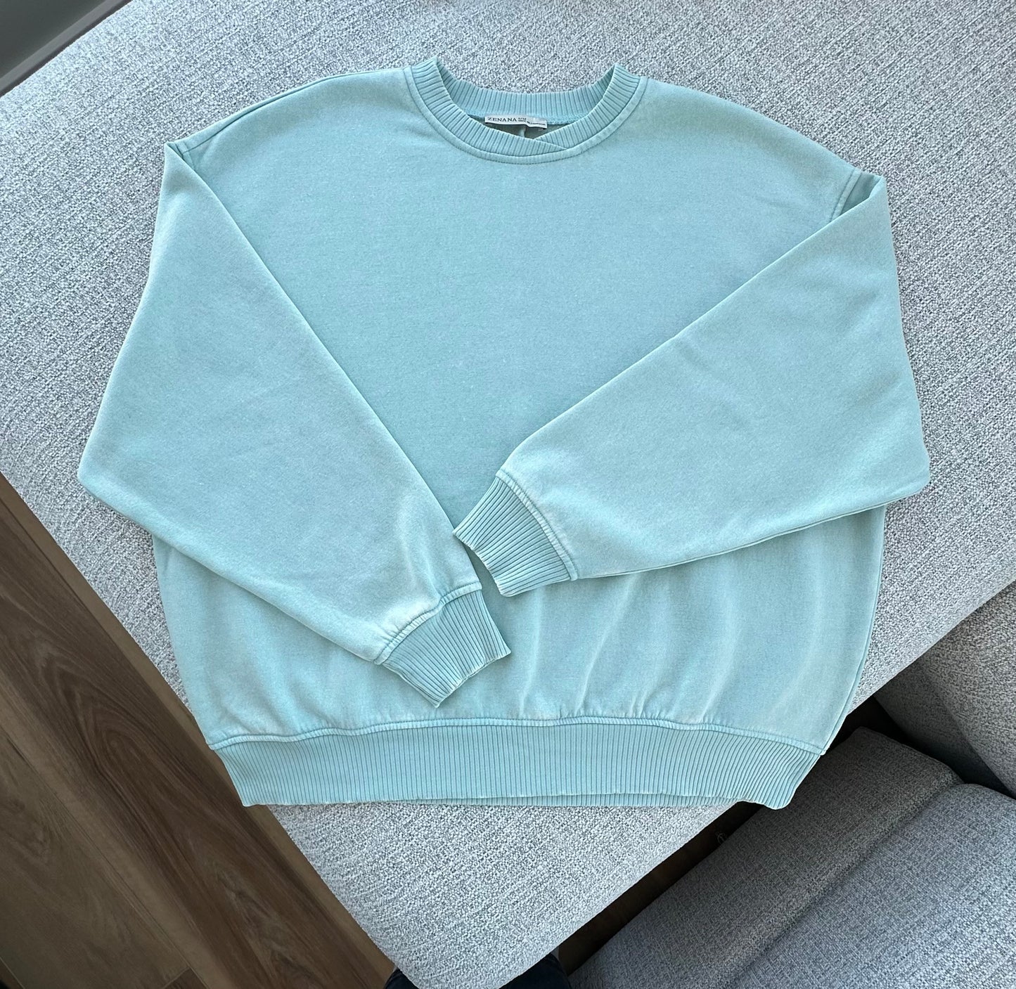 Lazy Days Acid Wash Pullover - Sea Angel
