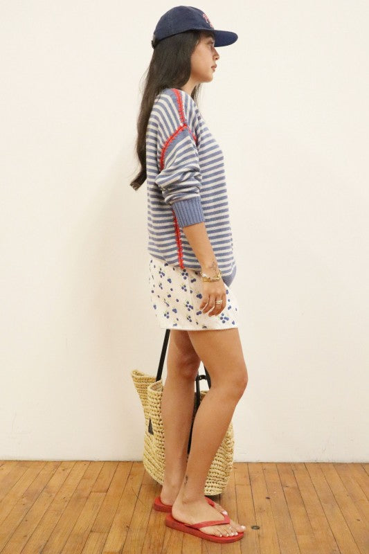 Blueberry Lace Trim Shorts