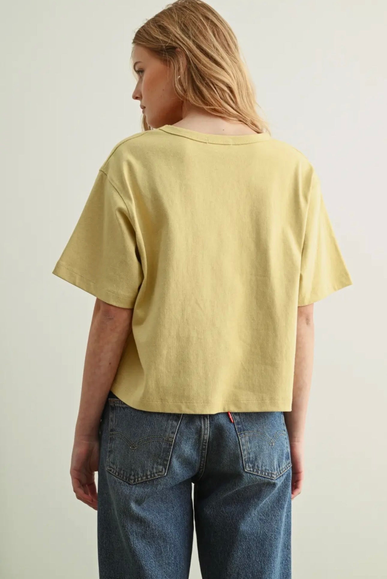 Lemon Linen Knit Boxy Tee