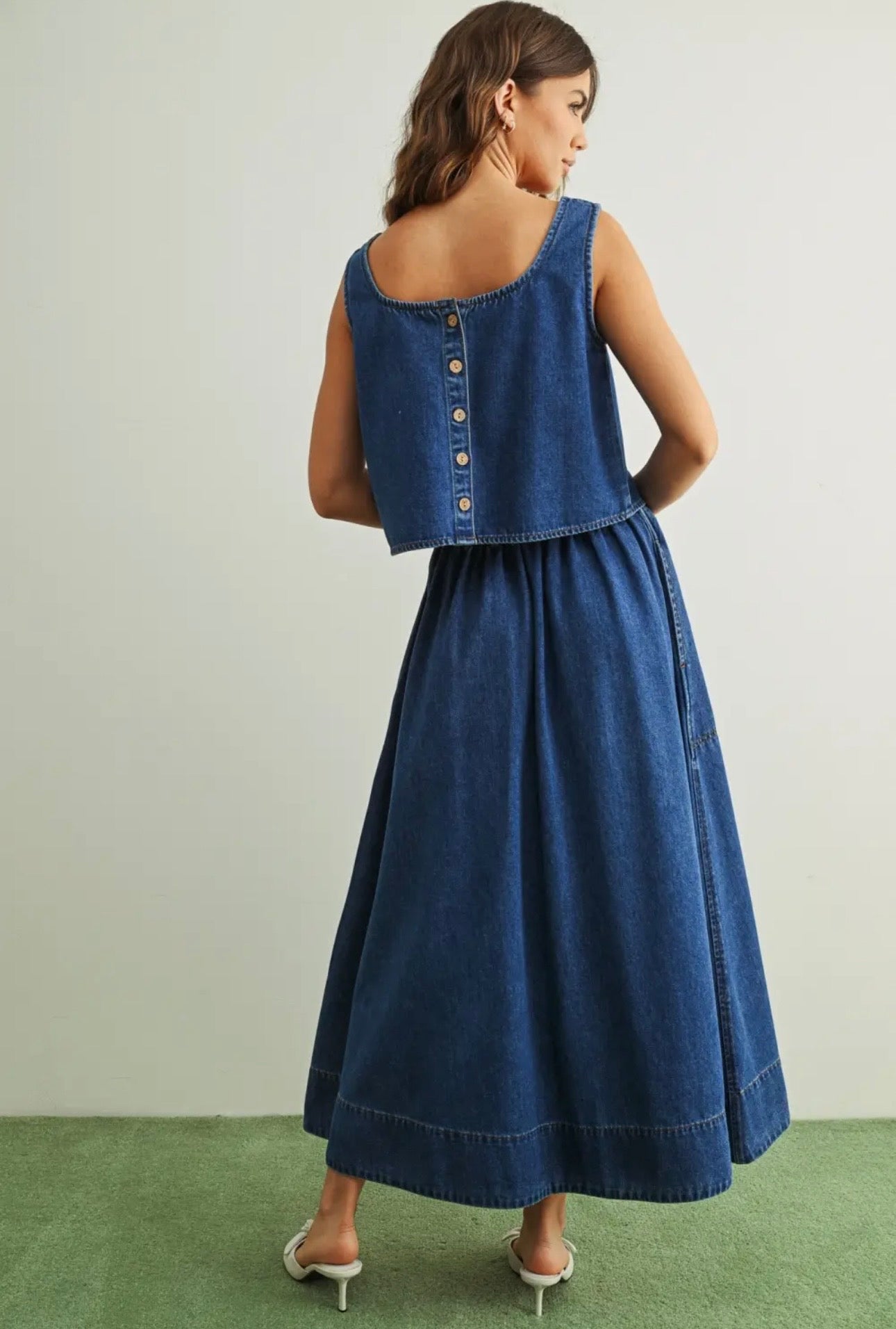 Westley Soft Denim Midi Skirt