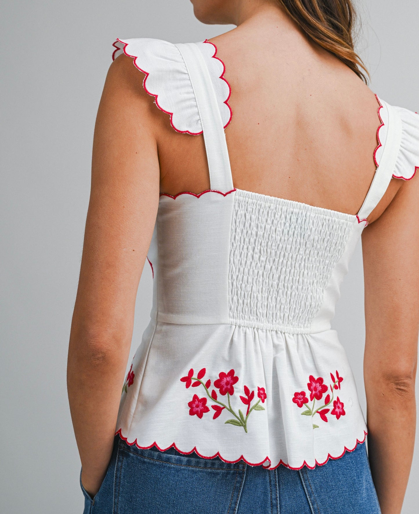 Emma - Floral Embroidered Top