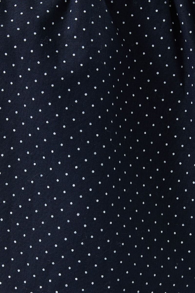 Blair - Navy & White Dot Tie Front Top