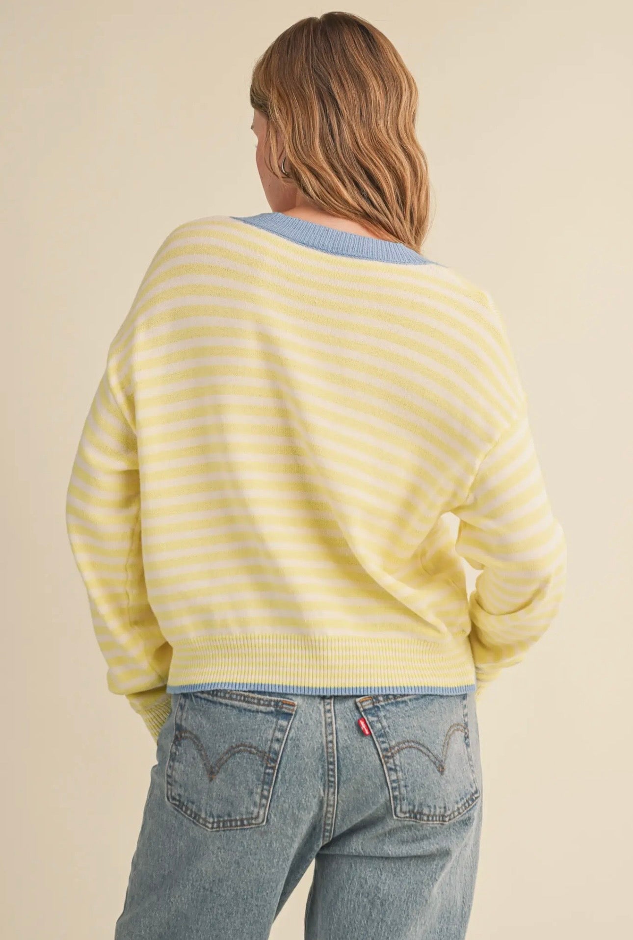 Mollie - Lemon Stripe Cardigan
