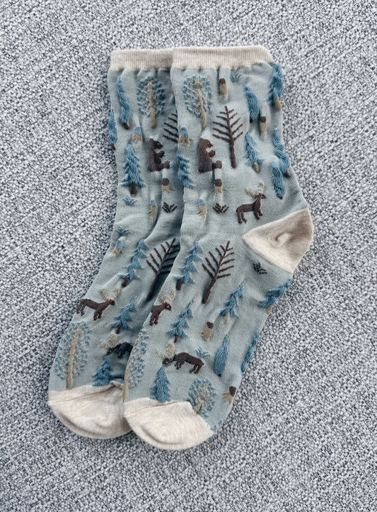 Woodland Forest Crew Socks