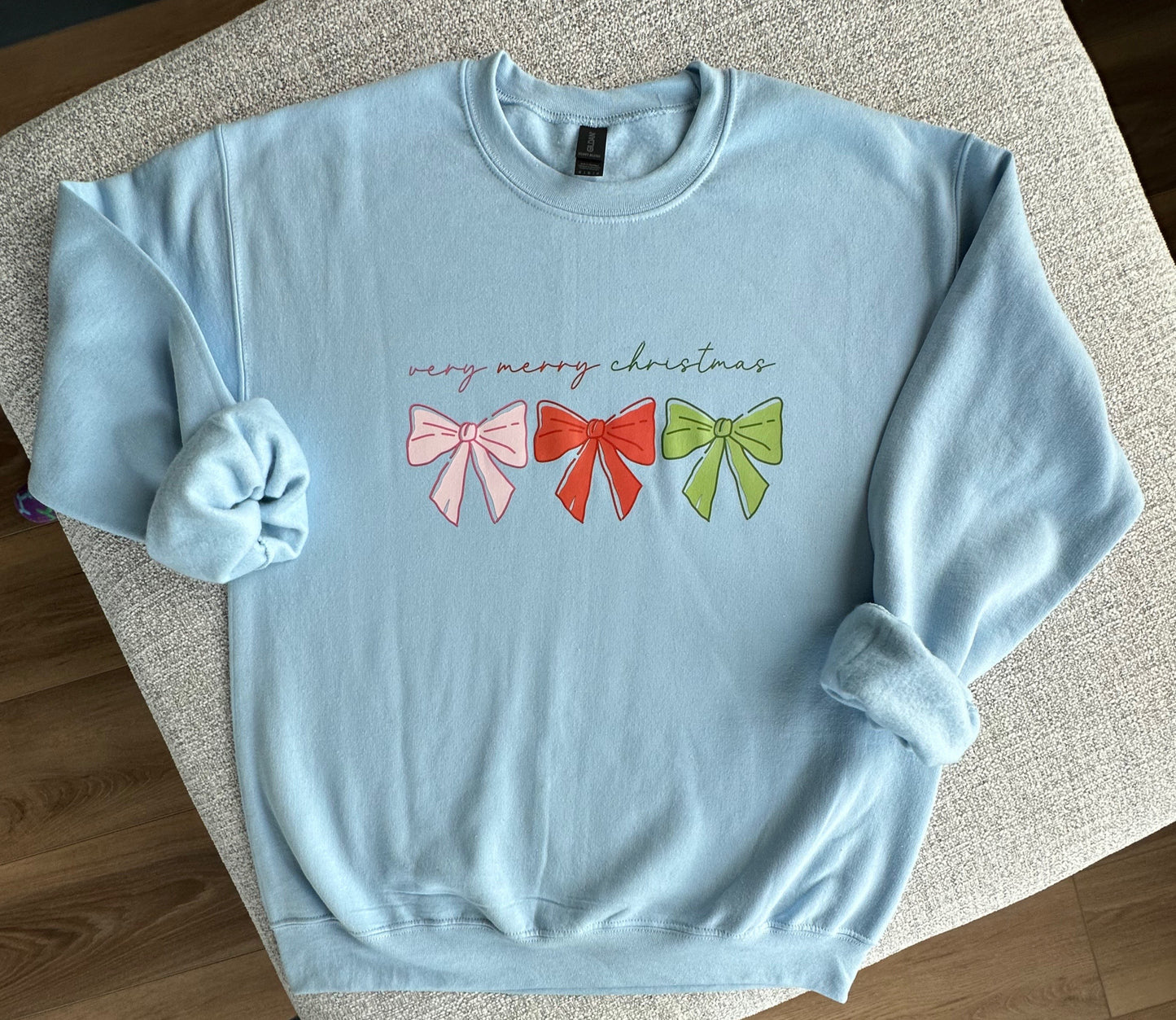 Very Merry Christmas Bow Sweatshirt
