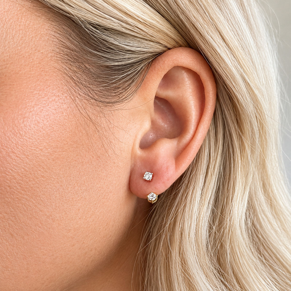 Clara Round Stud Jacket Earrings - Gold