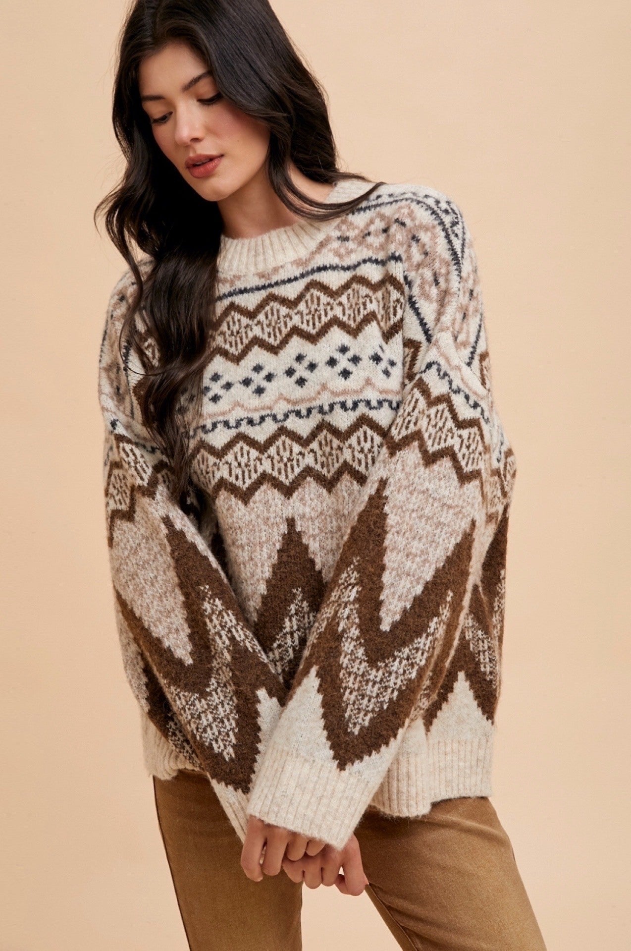 Neutral Fair Isle Sweater