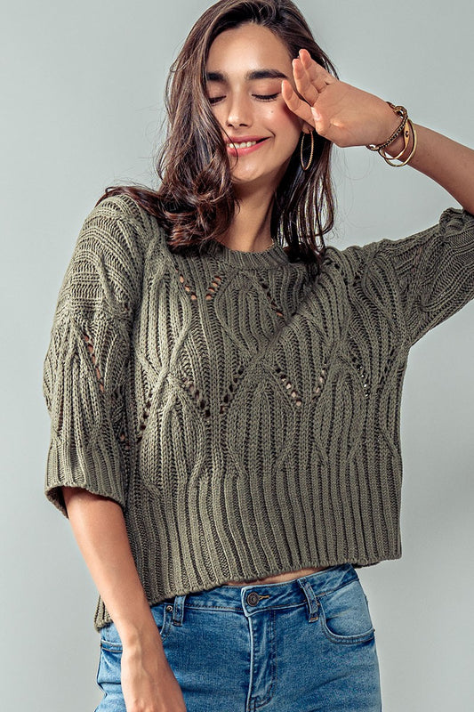 Hailee Crochet Knit Sweater