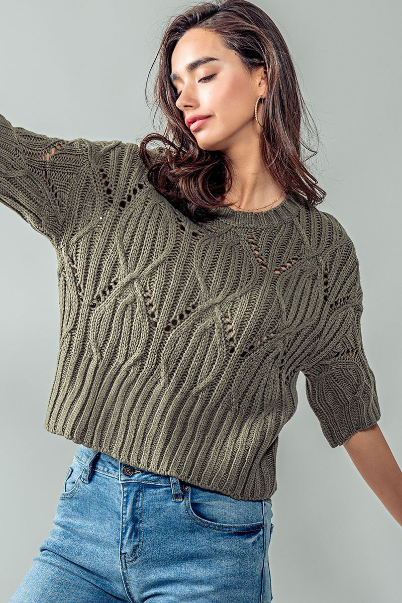 Hailee Crochet Knit Sweater