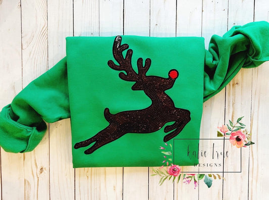 Rudolph Sequin Patch Sweatshirt