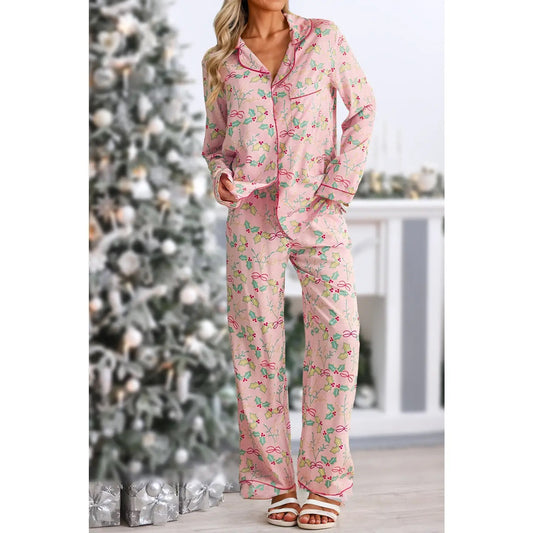 Holly Christmas Pajama Set