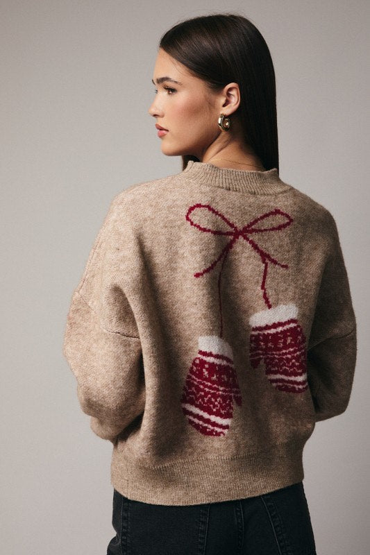 Winter Bloom Mitten Sweater