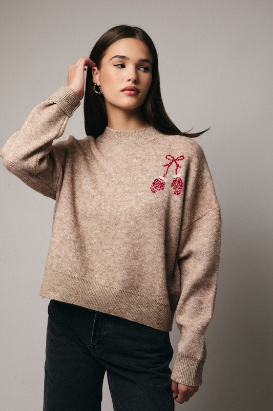 Winter Bloom Mitten Sweater