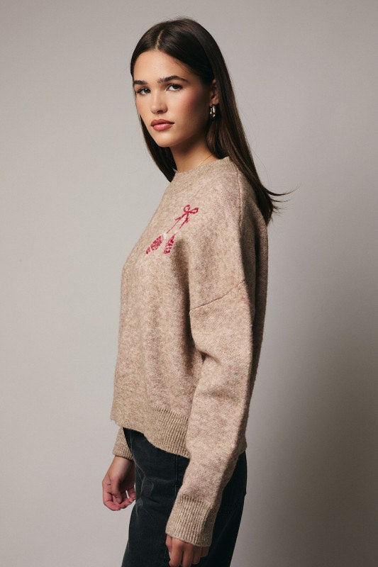 Winter Bloom Mitten Sweater