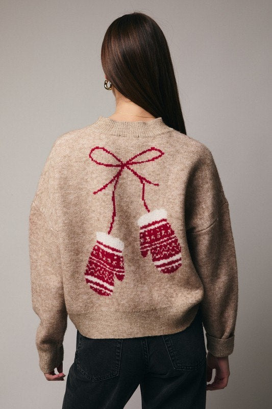 Winter Bloom Mitten Sweater