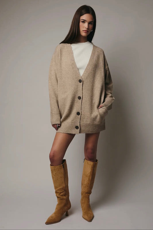 Espresso Long Silhouette Cardigan
