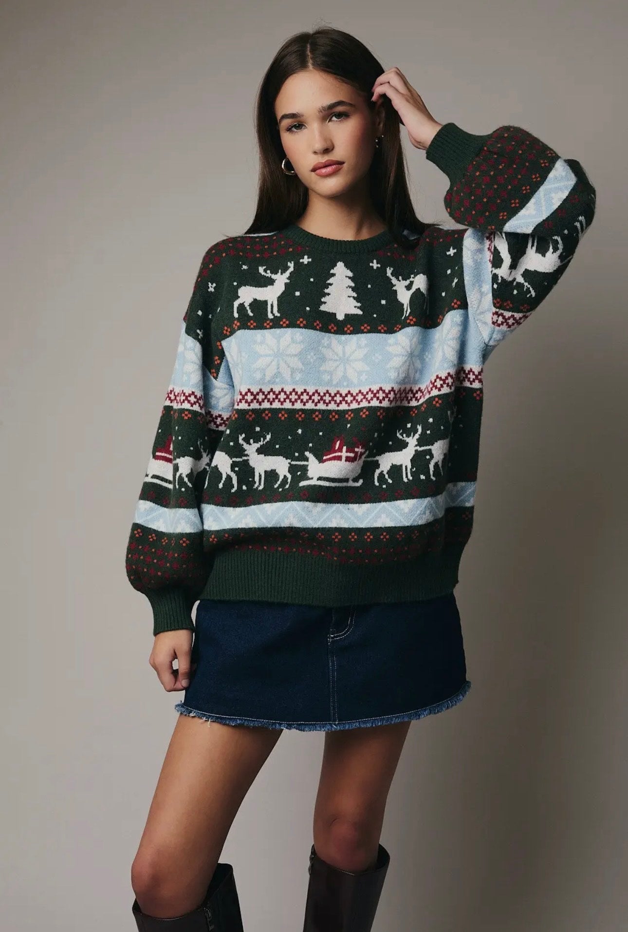 Nordic Deer Holiday Sweater
