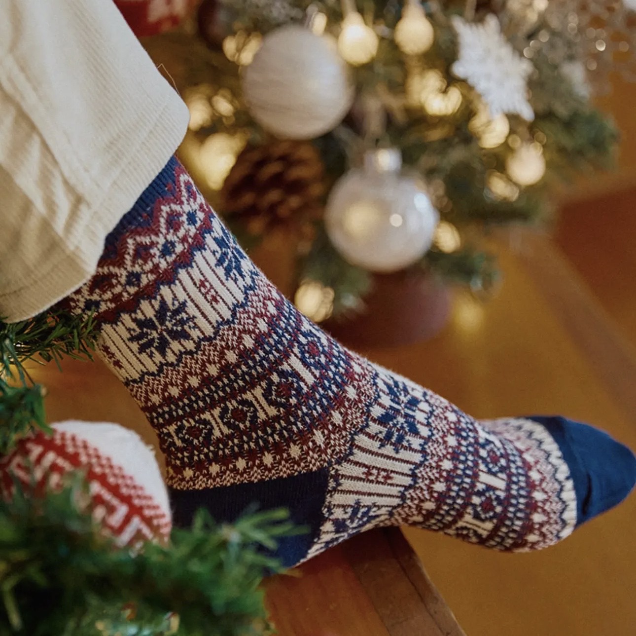 Nordic Holiday Crew Socks