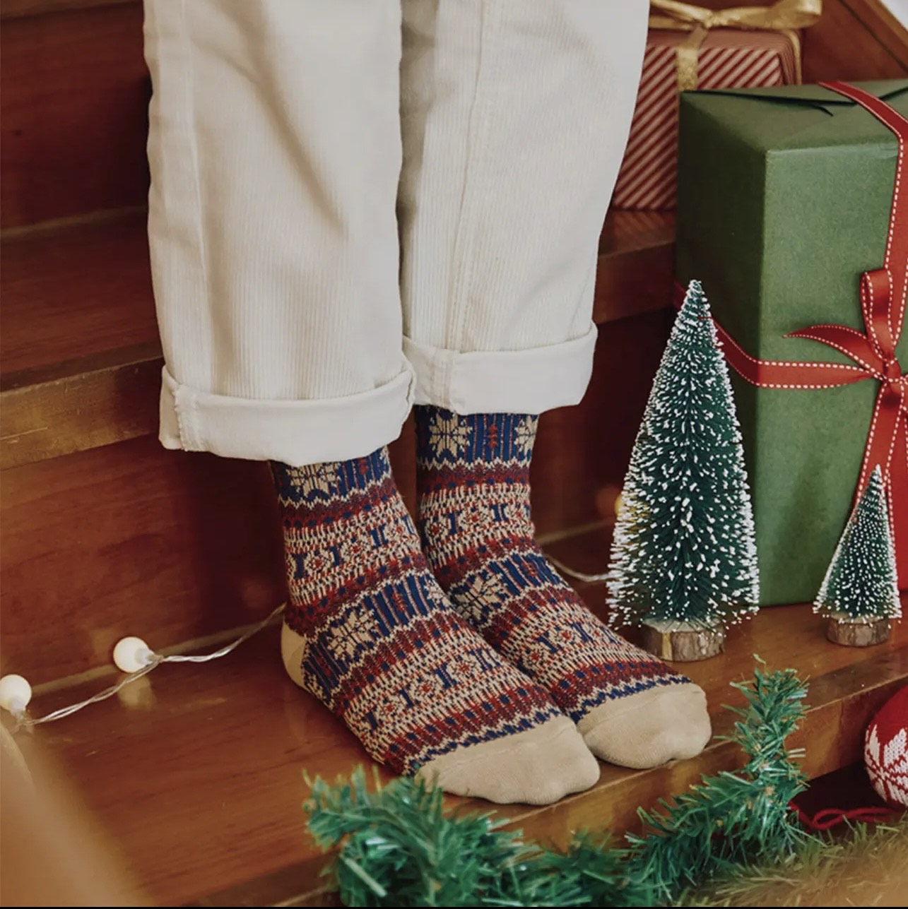 Nordic Holiday Crew Socks