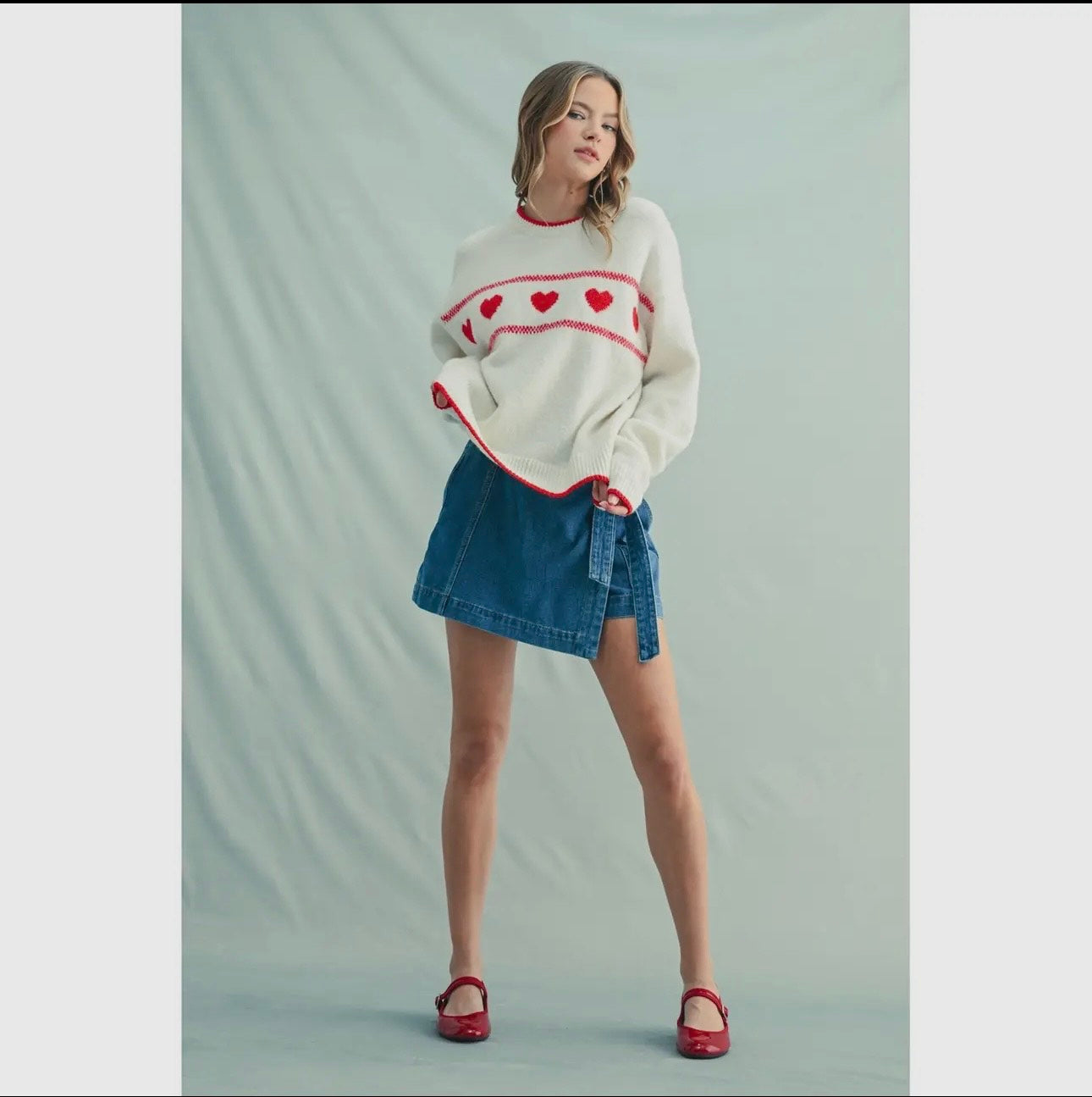 Sweetheart Border Sweater