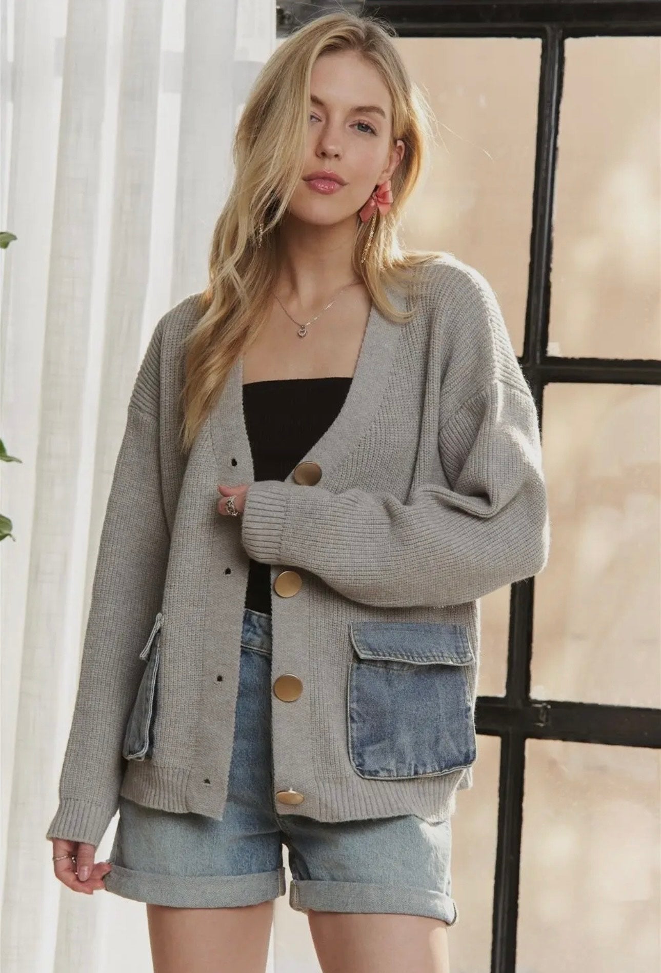 Daphne Denim Pocket Cardigan