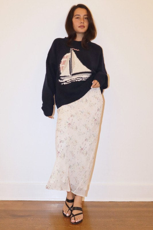 Sail Away Navy Crewneck Sweater