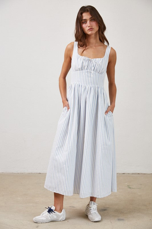 Capri Blue & White Stripe Dress