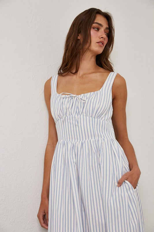 Capri Blue & White Stripe Dress