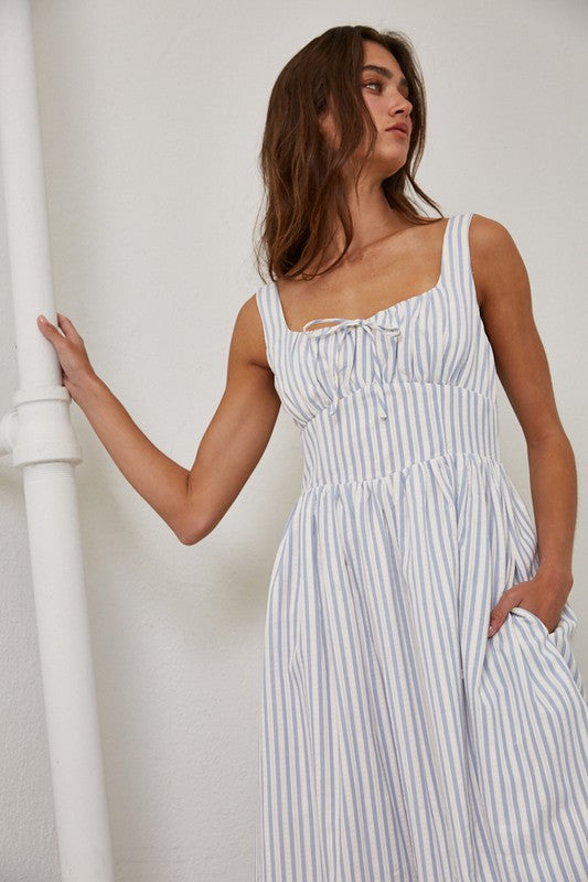 Capri Blue & White Stripe Dress