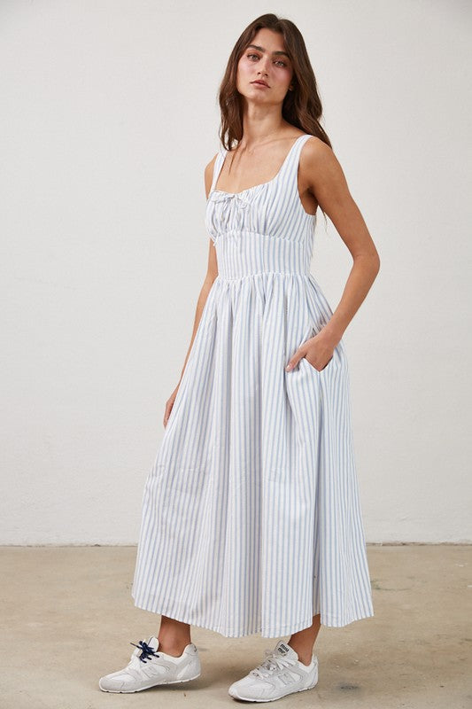 Capri Blue & White Stripe Dress