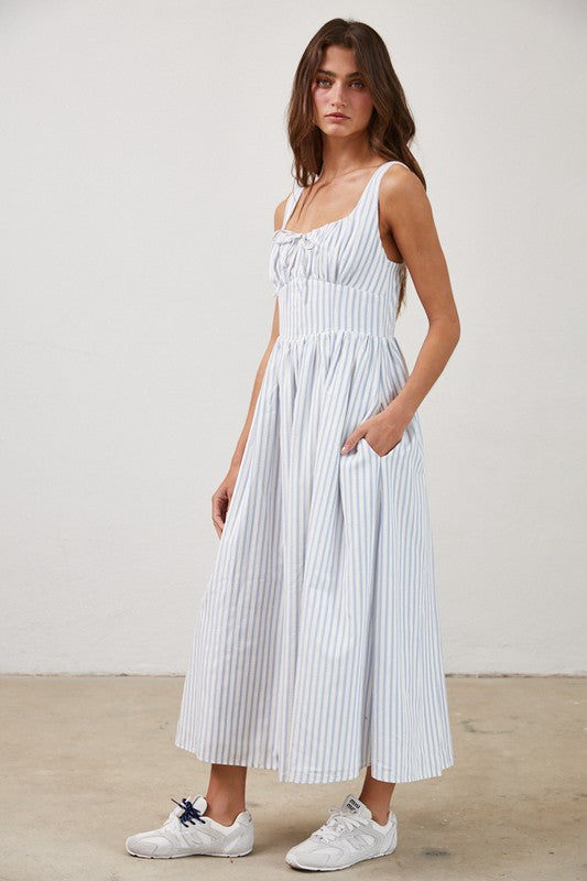 Capri Blue & White Stripe Dress