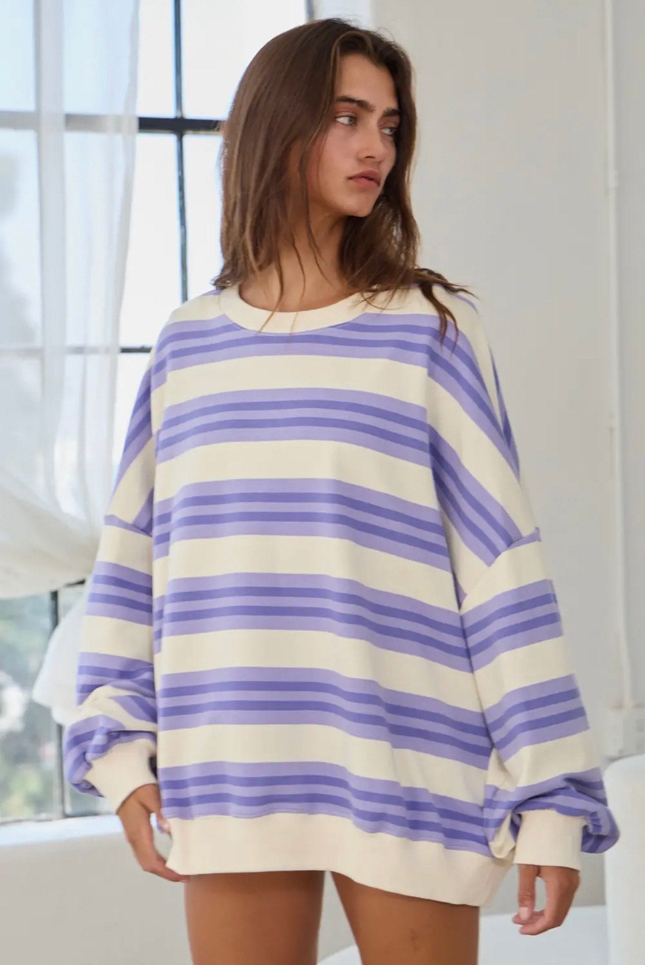 Poppy Striped Crewneck Sweatshirt