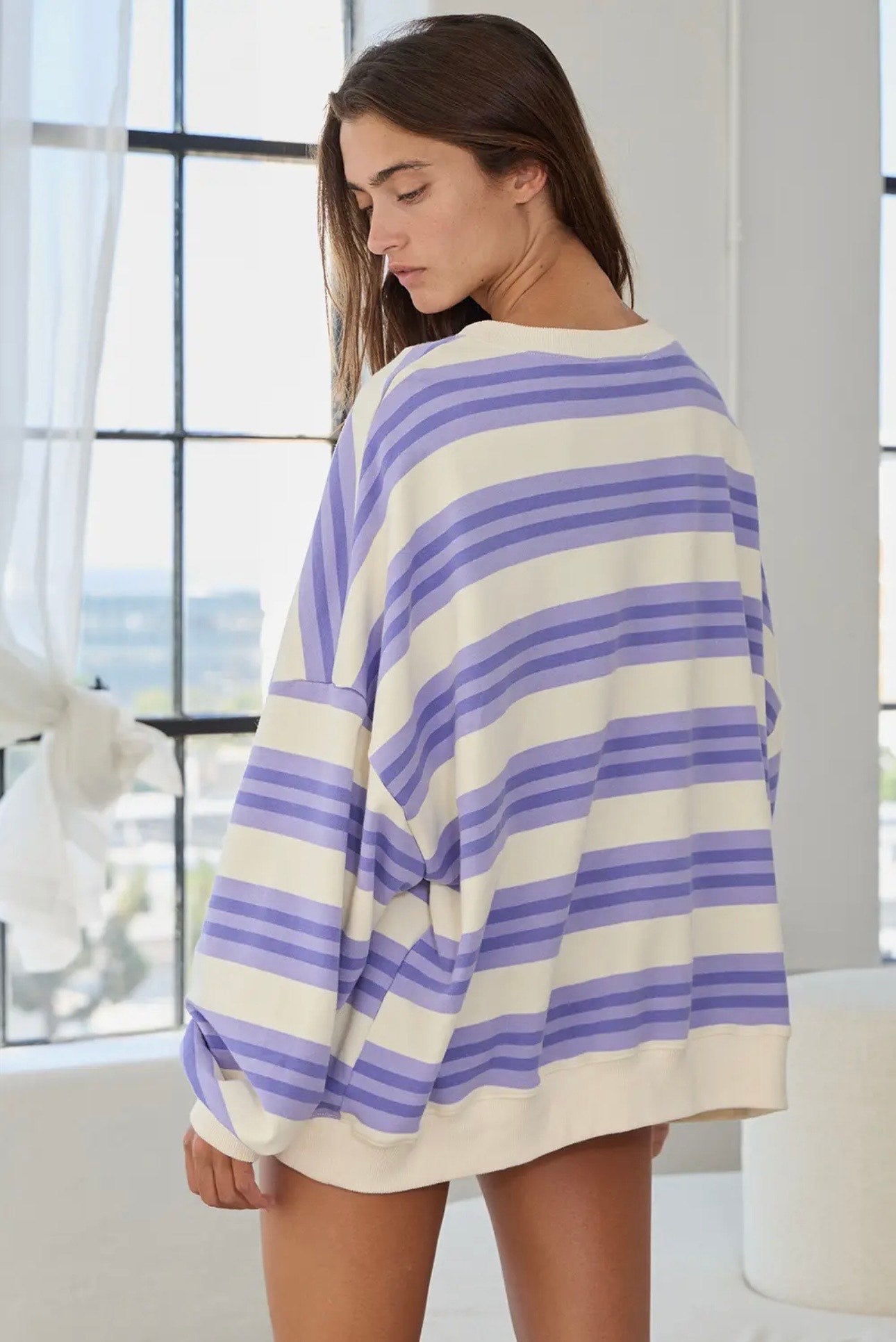 Poppy Striped Crewneck Sweatshirt