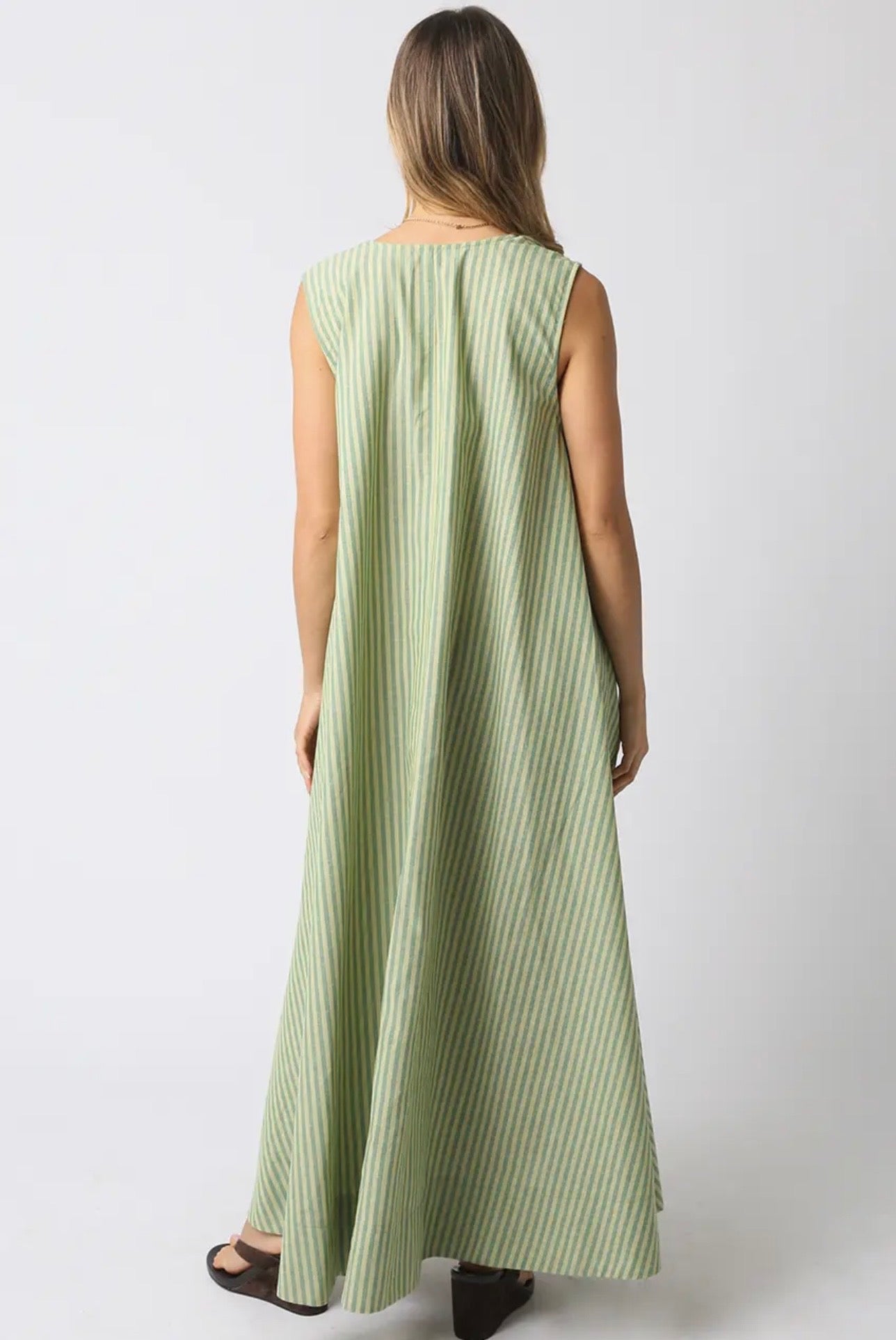 The Palm - Green Stripe Maxi Dress