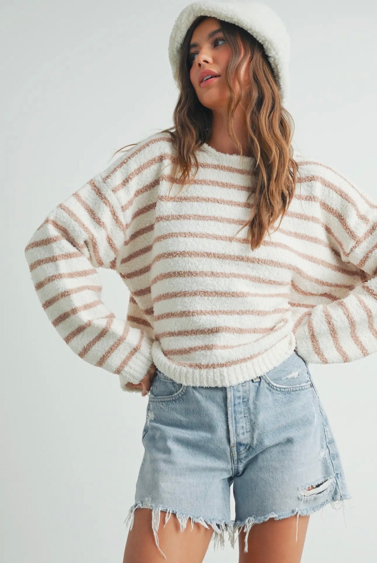 Coastline Neutral Stripe Sweater