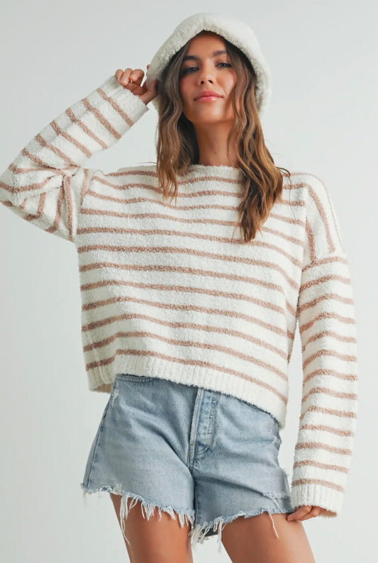 Coastline Neutral Stripe Sweater