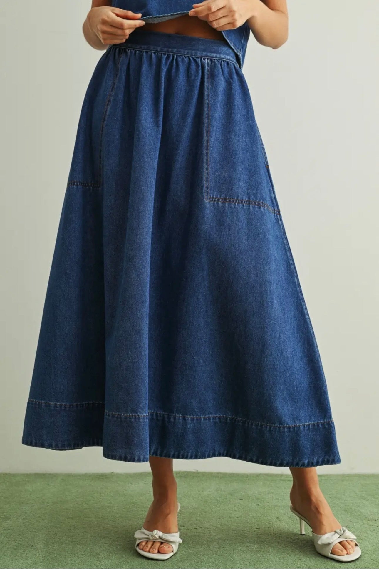 Westley Soft Denim Midi Skirt