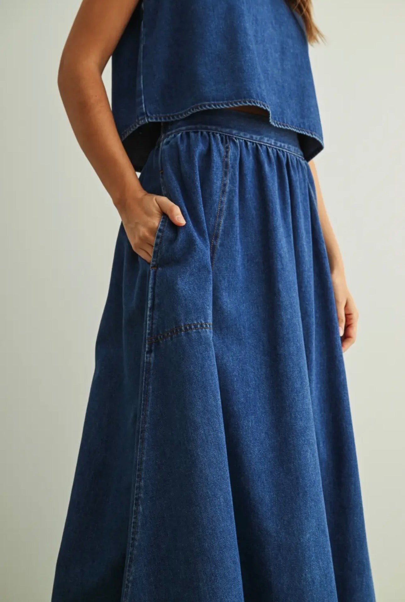 Westley Soft Denim Midi Skirt