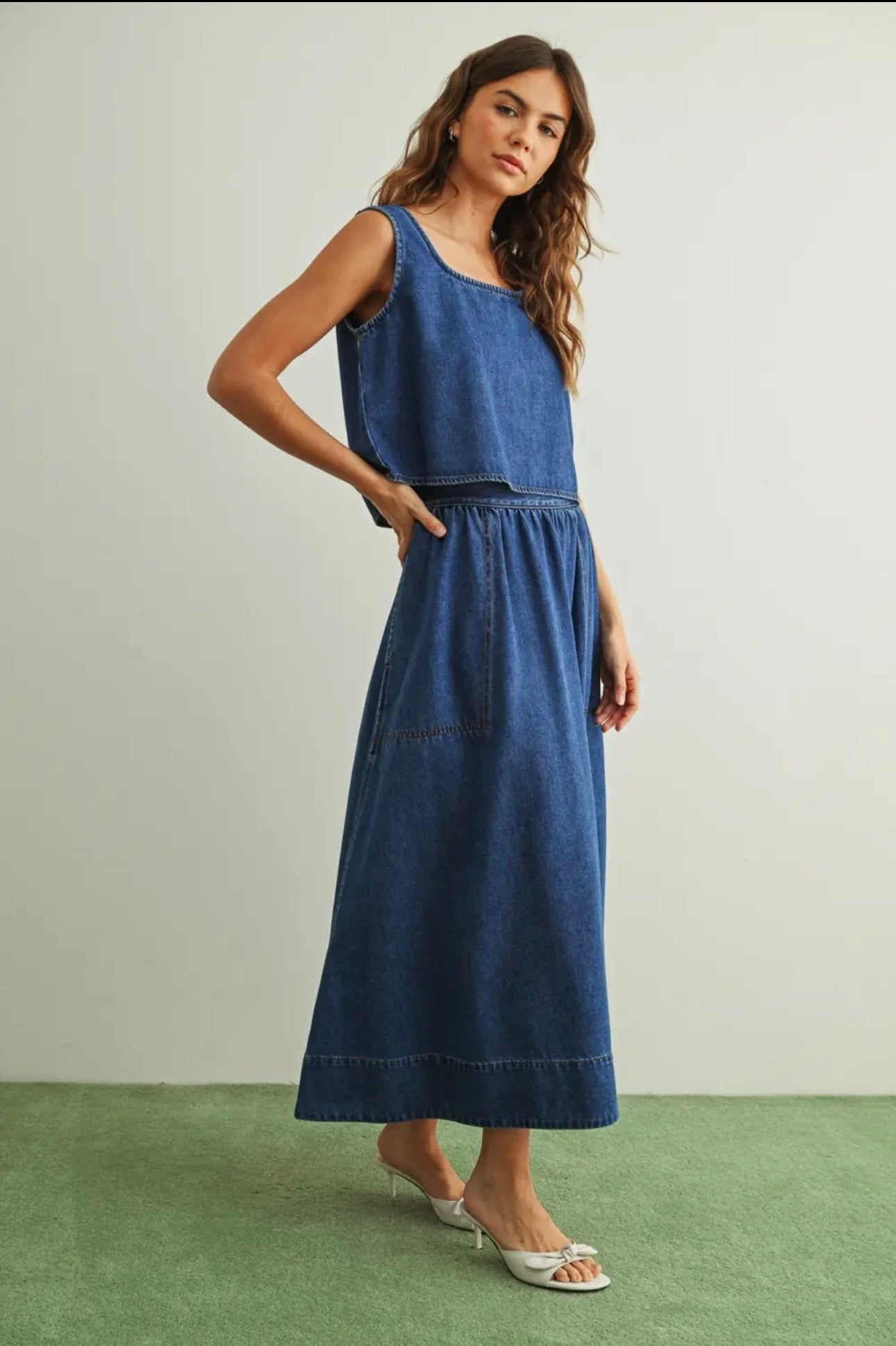 Westley Soft Denim Midi Skirt