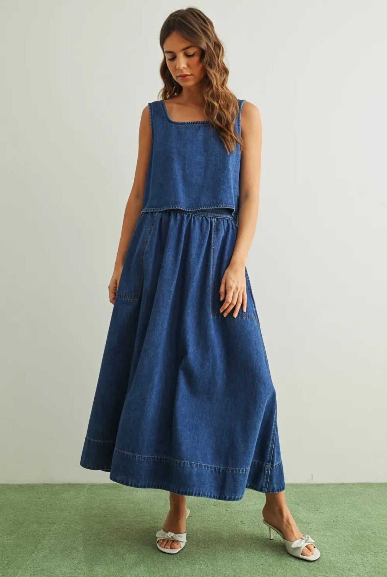 Westley Soft Denim Midi Skirt
